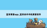 蓝牙黑客app_蓝牙杀手手机黑客软件