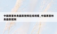 中国黑客林勇最新视频在线观看_中国黑客林勇最新视频