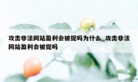 攻击非法网站盈利会被捉吗为什么_攻击非法网站盈利会被捉吗