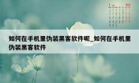 如何在手机里伪装黑客软件呢_如何在手机里伪装黑客软件